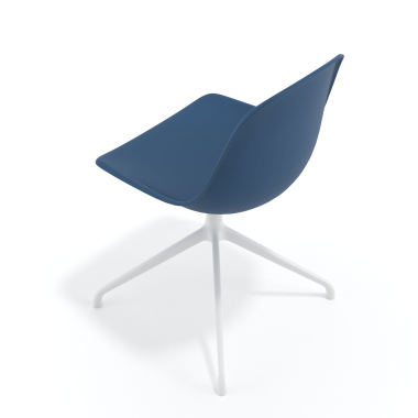 sedia sala riunione bianca blu base piramide di plastica senza braccioli 7