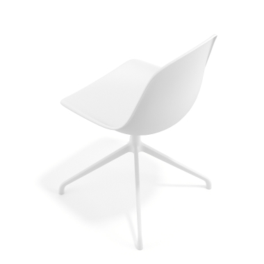 sedia sala riunione bianco base piramide di plastica senza braccioli 7