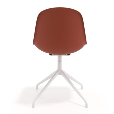 sedia sala riunione bianca rosso base piramide di plastica senza braccioli 4