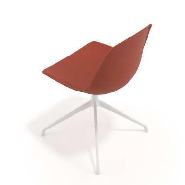 sedia sala riunione bianca rosso base piramide di plastica senza braccioli 7