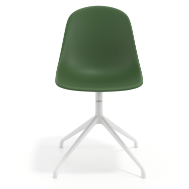 sedia sala riunione bianca verde base piramide di plastica senza braccioli 6