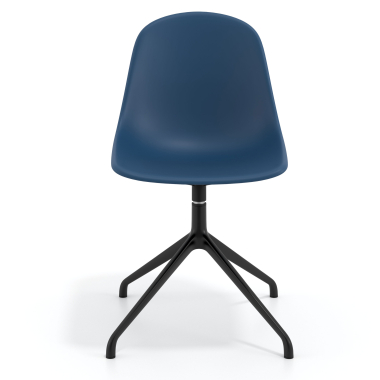 sedia sala riunione blu base piramide di plastica senza braccioli 6