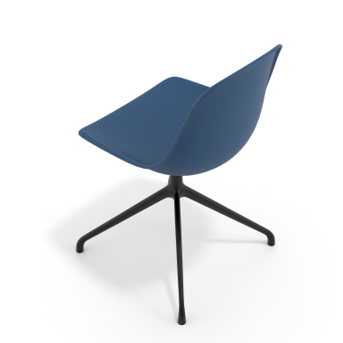 sedia sala riunione blu base piramide di plastica senza braccioli 7