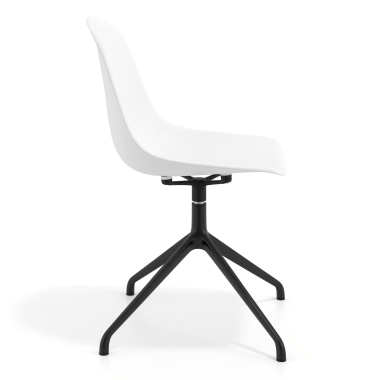 sedia sala riunione bianco base piramide di plastica senza braccioli 3