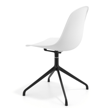 sedia sala riunione bianco base piramide di plastica senza braccioli 5