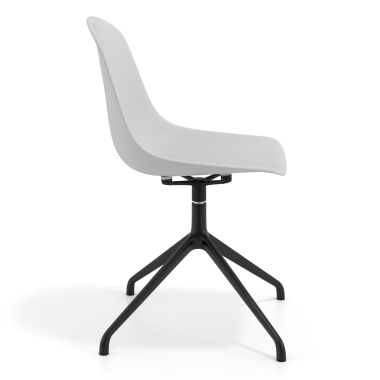 sedia sala riunione grigio chiaro base piramide di plastica senza braccioli 3