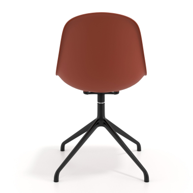 sedia sala riunione rosso base piramide di plastica senza braccioli 4