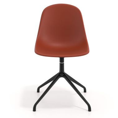 sedia sala riunione rosso base piramide di plastica senza braccioli 6