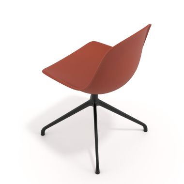 sedia sala riunione rosso base piramide di plastica senza braccioli 7