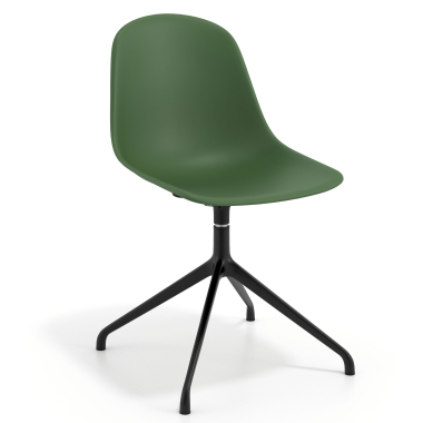 sedia sala riunione verde base piramide di plastica senza braccioli 1