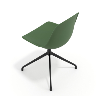 sedia sala riunione verde base piramide di plastica senza braccioli 7