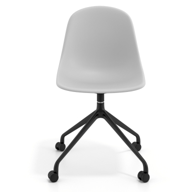 sedia sala riunione nera grigio chiaro con ruote di plastica senza braccioli 6