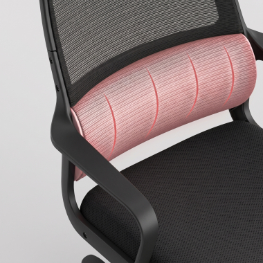 sedia smart working nero venus rete transpirante braccioli fissi supporto lombare poggiatesta 6