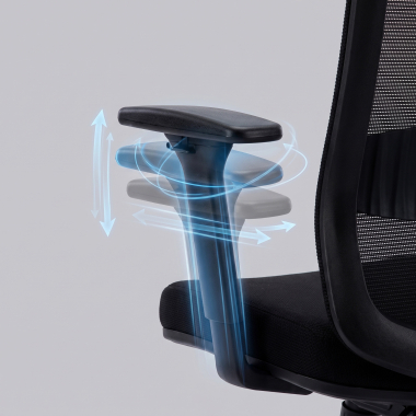 sedia smart working nero task rete transpirante braccioli regolabili 1d supporto lombare poggiatesta 8