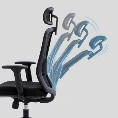 sedia smart working nero task rete transpirante braccioli regolabili 1d supporto lombare poggiatesta 5