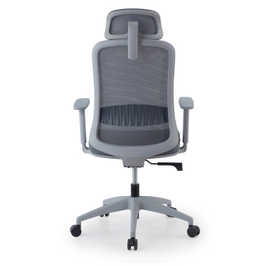 sedia smart working bianco grigio task rete transpirante braccioli regolabili 1d supporto lombare poggiatesta 10