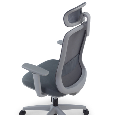 sedia smart working bianco grigio task rete transpirante braccioli regolabili 1d supporto lombare poggiatesta 12