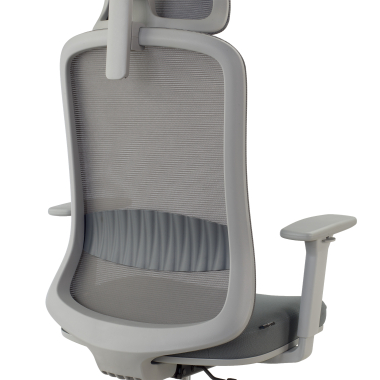 sedia smart working bianco grigio task rete transpirante braccioli regolabili 1d supporto lombare poggiatesta 11