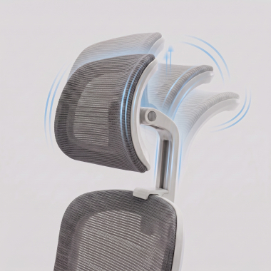 sedia smart working bianco grigio task rete transpirante braccioli regolabili 1d supporto lombare poggiatesta 7