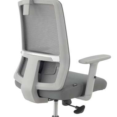 sedia smart working bianco grigio aria rete transpirante braccioli regolabili 1d supporto lombare poggiatesta 4