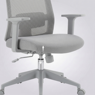 sedia smart working bianco grigio aria rete transpirante braccioli regolabili 1d supporto lombare poggiatesta 16