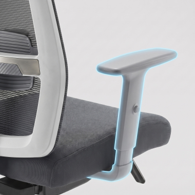 sedia smart working bianco grigio aria rete transpirante braccioli regolabili 1d supporto lombare poggiatesta 11