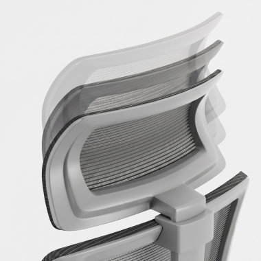 sedia smart working bianco grigio aria rete transpirante braccioli regolabili 1d supporto lombare poggiatesta 12