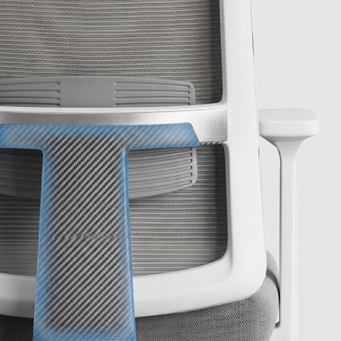 sedia smart working bianco grigio aria rete transpirante braccioli regolabili 1d supporto lombare poggiatesta 6