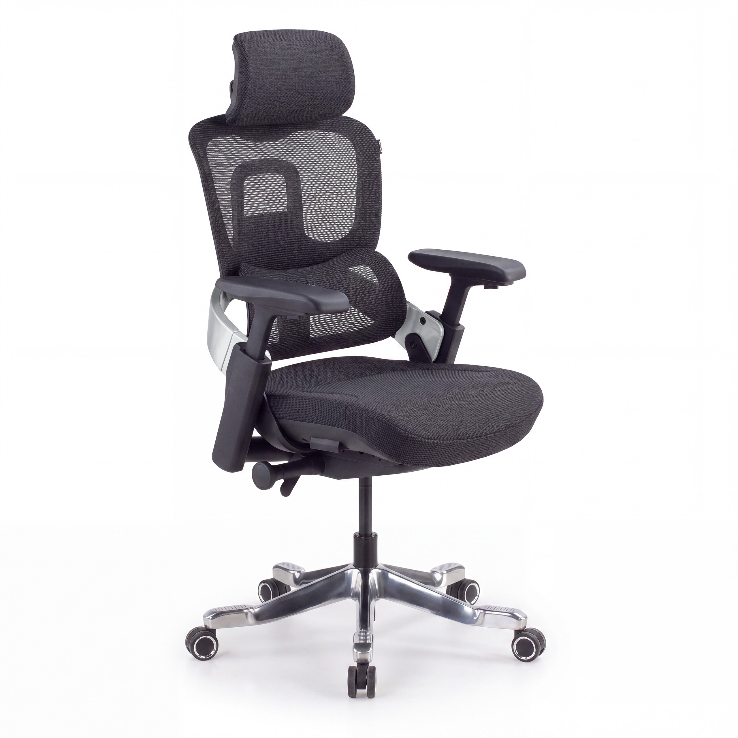 Sedia ergonomica ortopedica ZenPro, doppio schienale, struttura in alluminio