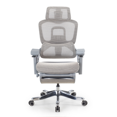 sedia ergonomica bianco grigio sedia ergonomica zenmax in alluminio poggiapiedi rete transpirante braccioli regolabili 4d doppio supporto lombare poggiatesta poggiapiedi estensibile 3