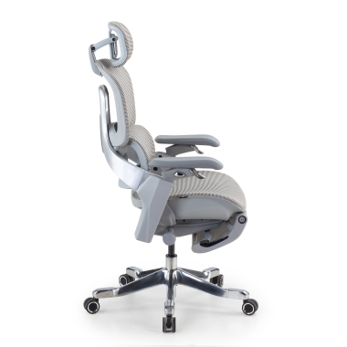 sedia ergonomica bianco grigio sedia ergonomica zenmax in alluminio poggiapiedi rete transpirante braccioli regolabili 4d doppio supporto lombare poggiatesta poggiapiedi estensibile 4
