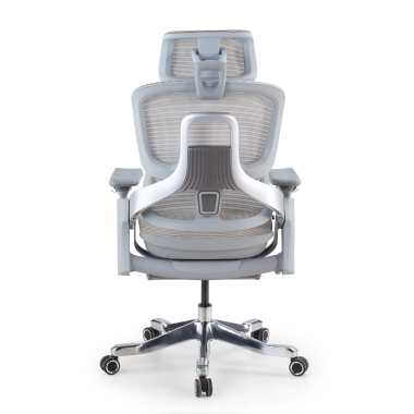 sedia ergonomica bianco grigio sedia ergonomica zenmax in alluminio poggiapiedi rete transpirante braccioli regolabili 4d doppio supporto lombare poggiatesta poggiapiedi estensibile 6