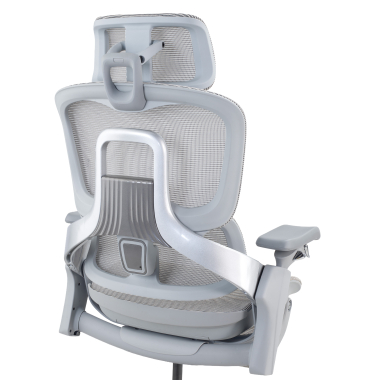 sedia ergonomica bianco grigio sedia ergonomica zenmax in alluminio poggiapiedi rete transpirante braccioli regolabili 4d doppio supporto lombare poggiatesta poggiapiedi estensibile 16