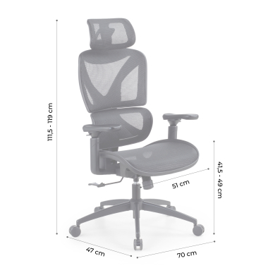 sedia ergonomica bianco grigio velstrom rete transpirante braccioli regolabili 3d doppio supporto lombare poggiatesta 17