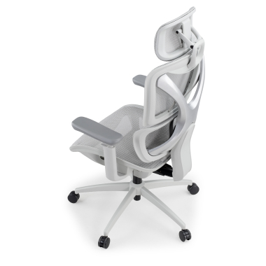 sedia ergonomica bianco grigio velstrom rete transpirante braccioli regolabili 3d doppio supporto lombare poggiatesta 14