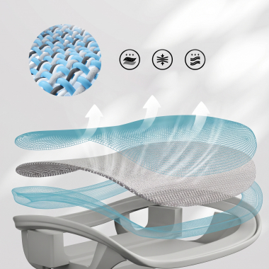 sedia ergonomica bianco grigio velstrom rete transpirante braccioli regolabili 3d doppio supporto lombare poggiatesta 11