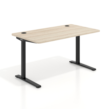 scrivania ufficio nero flax oak struttura bianca 1