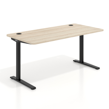scrivania ufficio nero flax oak struttura bianca 1