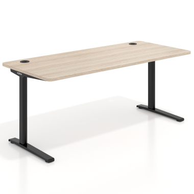scrivania ufficio nero flax oak struttura bianca 1