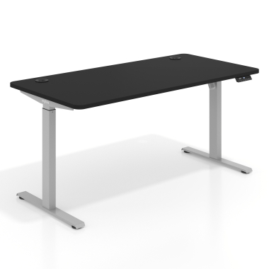 scrivania regolabile in altezza aluminio pure black erghos go 1