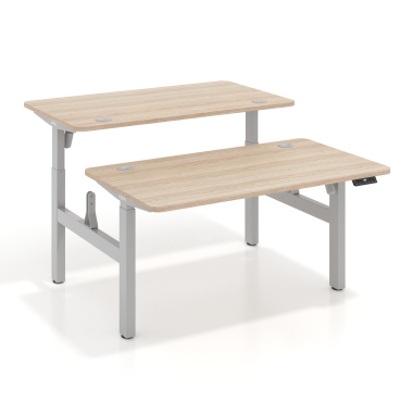 scrivania regolabile in altezza aluminio flax oak erghos go 1