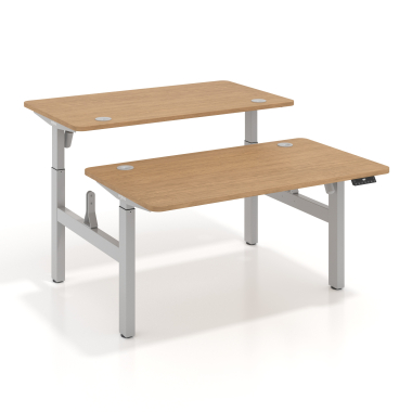 scrivania regolabile in altezza aluminio red oak erghos go 1