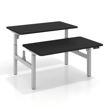 scrivania regolabile in altezza aluminio pure black erghos go 1