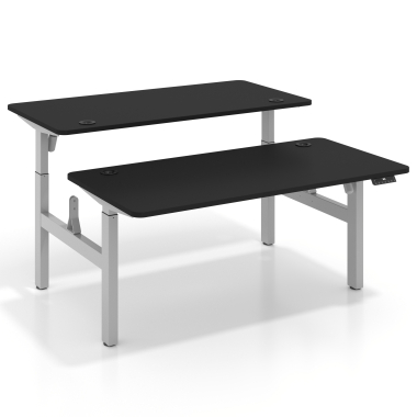 scrivania regolabile in altezza aluminio pure black erghos go 1