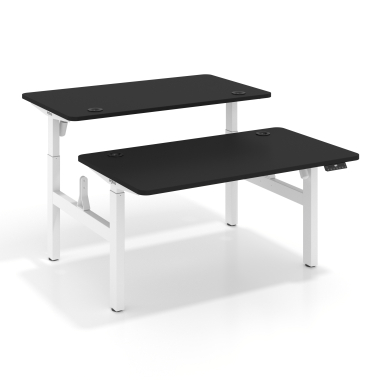 scrivania regolabile in altezza bianco pure black erghos go 1
