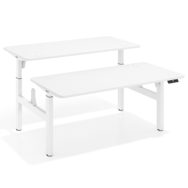 scrivania regolabile in altezza bianco warm white erghos go 1