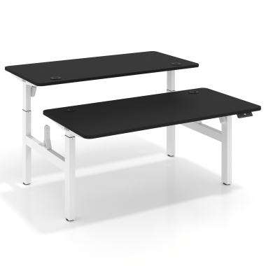 scrivania regolabile in altezza bianco pure black erghos go 1