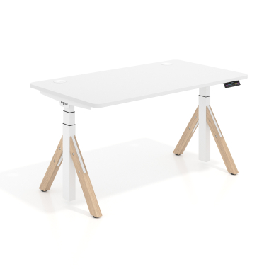 scrivania regolabile in altezza bianco warm white erghos nature 1