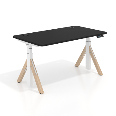 scrivania regolabile in altezza bianco pure black erghos nature 1
