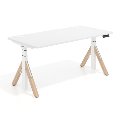 scrivania regolabile in altezza bianco warm white erghos nature 1